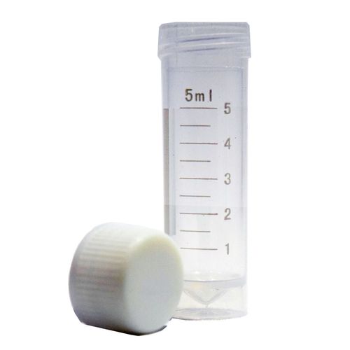 Tubo para Congelamento Cap 5ml, Graduado, Rosca Ext, Anel Vedação, PP, PCT 100und Tubo para Congelamento Cap 5ml, Graduado, Rosca Ext, Anel Vedação, PP, PCT 100und