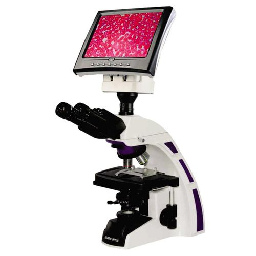 Microscopio Trinocular Otica Infinita Planacromatico Led 1600x Com Monitor