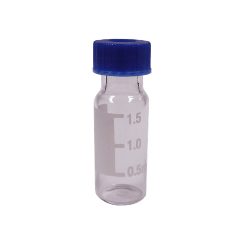Vial C/ Tampa e Septo Pré Cortado 9MM Transparente Graduado 2ml CX 100und Vial C/ Tampa e Septo Pré Cortado 9MM Transparente Graduado 2ml CX 100und