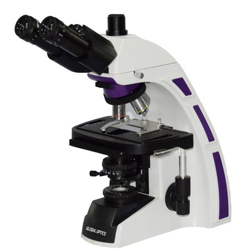 Microscopio Trinocular Otica Infinita Planacromático Led 1600x com Revolver de 5 Objetivas