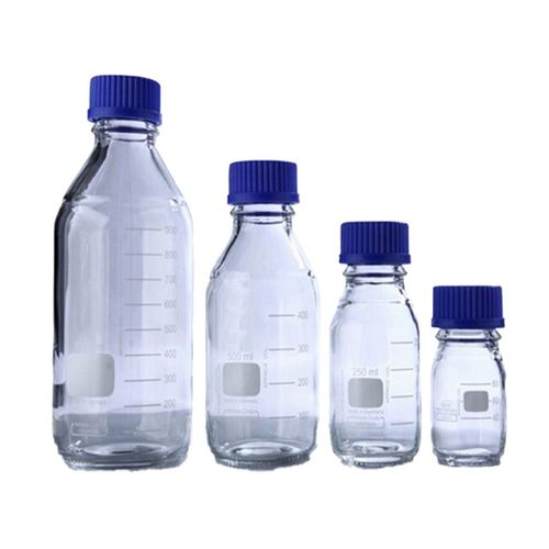Frasco Reagente de Vidro C/ Tampa de Rosca PP Azul 250ml - Cx/ 10 unidades Frasco Reagente de Vidro C/ Tampa de Rosca PP Azul 250ml - Cx/ 10 unidades