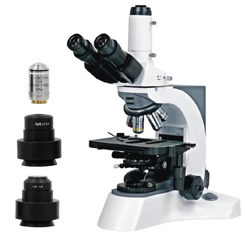 Microscopio Trinocular Otica Infinita Planacromatico Halôgeno de Campo Escuro