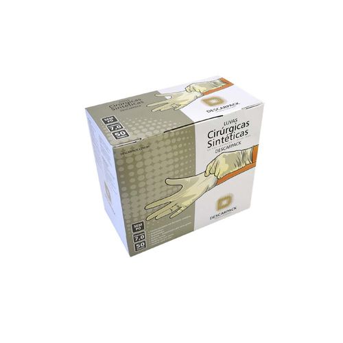 Luva Cirúrgica Sintética de Poliisopreno Sem Pó 7.5 Cx/50Pares Luva Cirúrgica Sintética de Poliisopreno Sem Pó 7.5 Cx/50Pares