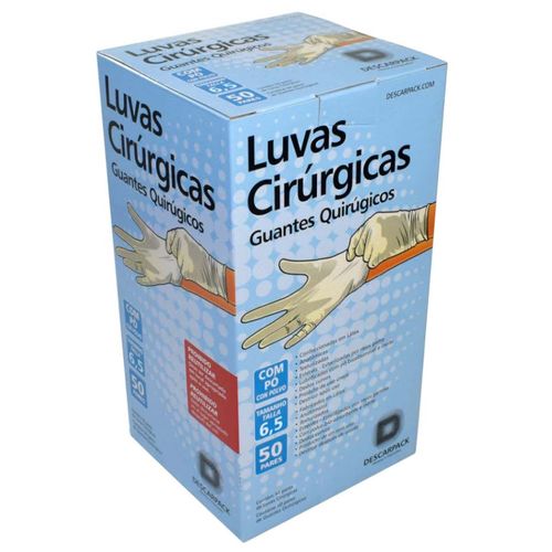 Luva Cirurgica Com Pó Tamanho 7,0 Cx/ 50Pares Luva Cirurgica Com Pó Tamanho 7,0 Cx/ 50Pares
