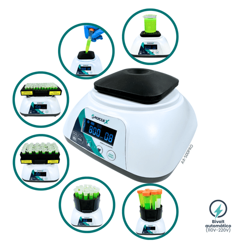 Agitador-Agittex-AX500PRO-AgitadorVortexToque0-3000RPMContinuo100-3000RPM-adaptadores-com-amostras